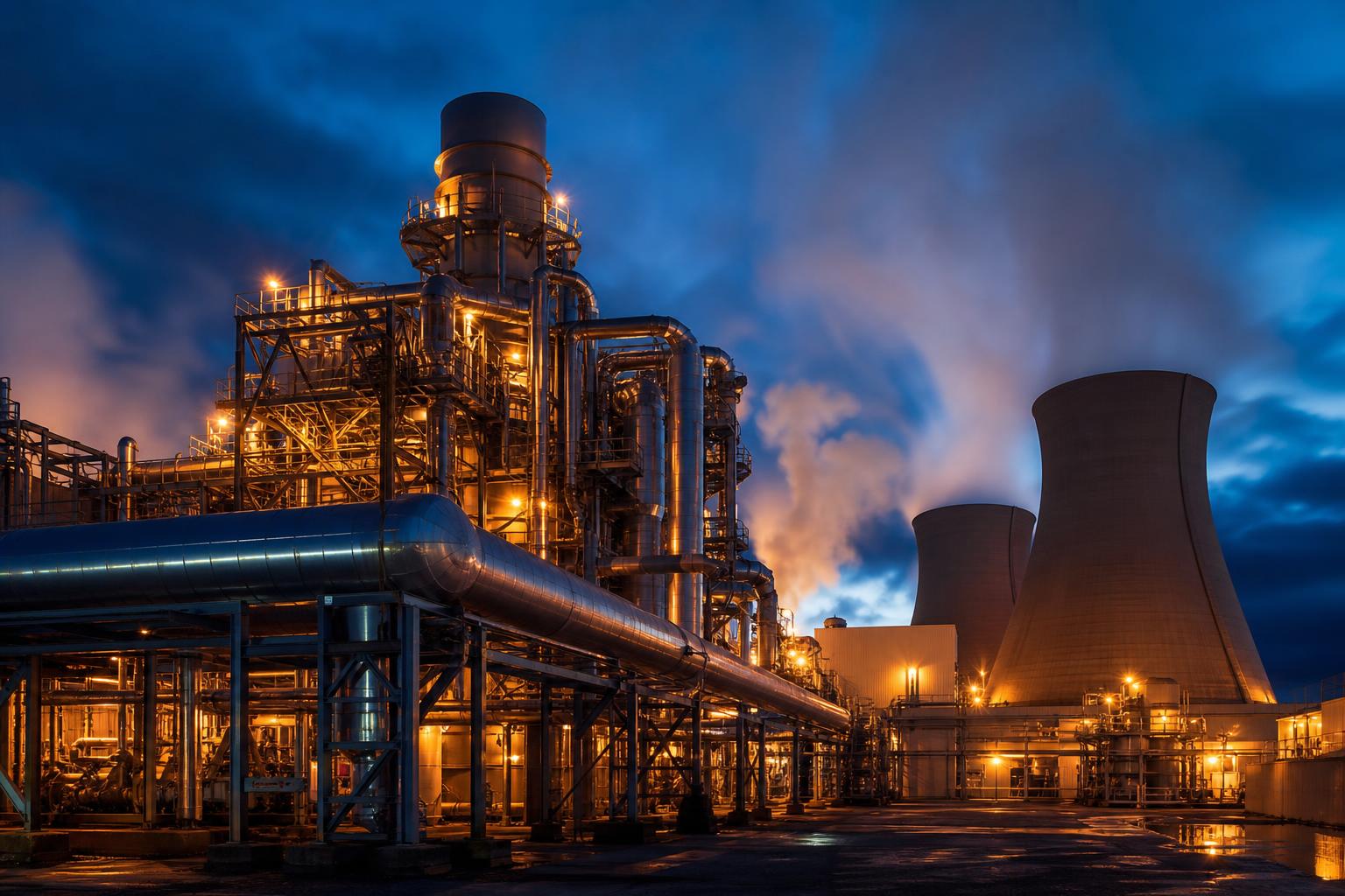 Equipos industriales en planta de proceso